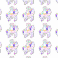 Pegatina de contorno de Pony (hoja) de carrusel