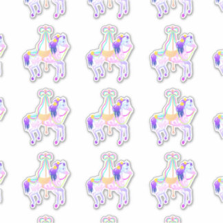 Pegatina de contorno de Pony (hoja) de carrusel