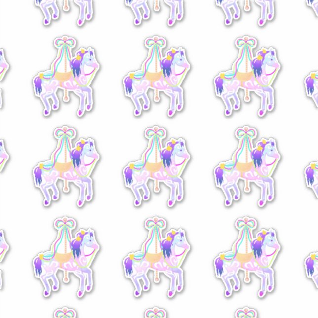 Pegatina de contorno de Pony (hoja) de carrusel (Anverso)