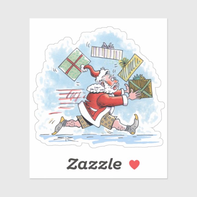 Pegatina de contorno de Santa no preparada (Hoja)