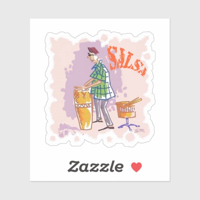 Pegatina de contorno de tambor de Salsa (Hoja)