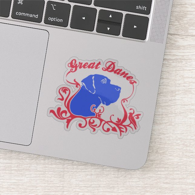 Pegatina de contorno divertido Gran Danés (Detalle)