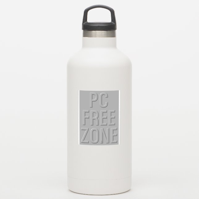 PEGATINA de contorno gris de zona libre de PC (Botella de agua)