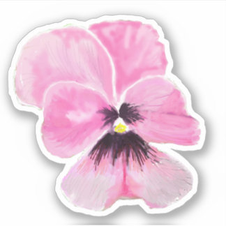 Pegatina de contraste de pansy rosa