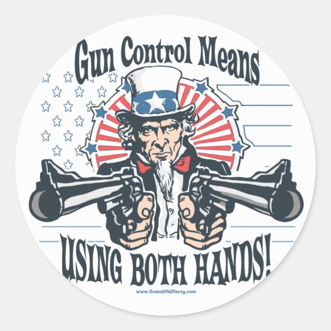 Pegatina de control Uncle Sam Gun (Anverso)