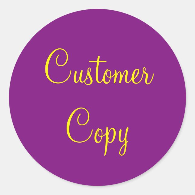 Pegatina de copia de cliente (Anverso)