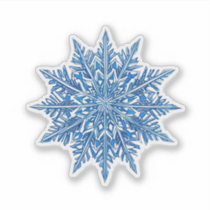 Pegatina de copo de nieve azul hielo