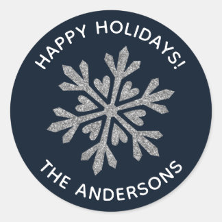 Pegatina de copo de nieve en invierno