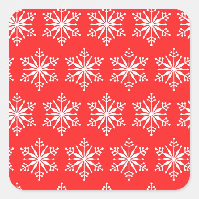 Pegatina de copos de nieve decorativo festivo. (Anverso)