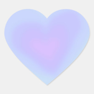 Pegatina de corazón azul de gradiente de corte