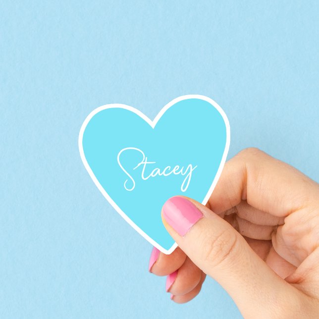 Pegatina de Corazón Azul Femenino con Nombre (Subido por el creador)