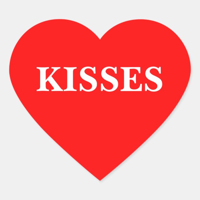 Pegatina de Corazón (Besos) (Anverso)