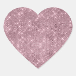 Pegatina de corazón brillante rosa DAZZLE