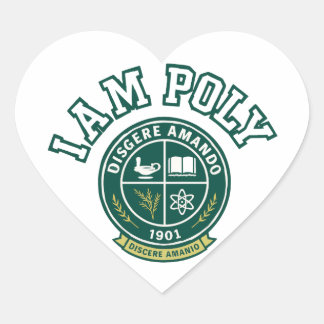 Pegatina de corazón clásica I AM POLY