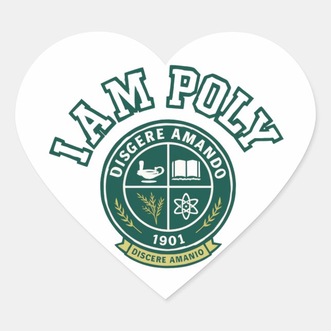 Pegatina de corazón clásica I AM POLY (Anverso)