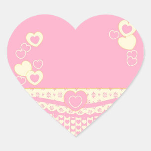 Pegatina de corazón con fondo de ojal rosa