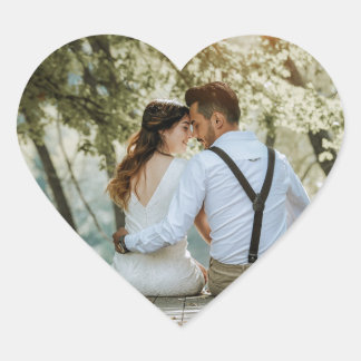 Pegatina de corazón con foto personalizada
