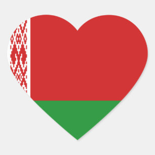 Pegatina de corazón con la bandera de Bielorrusia