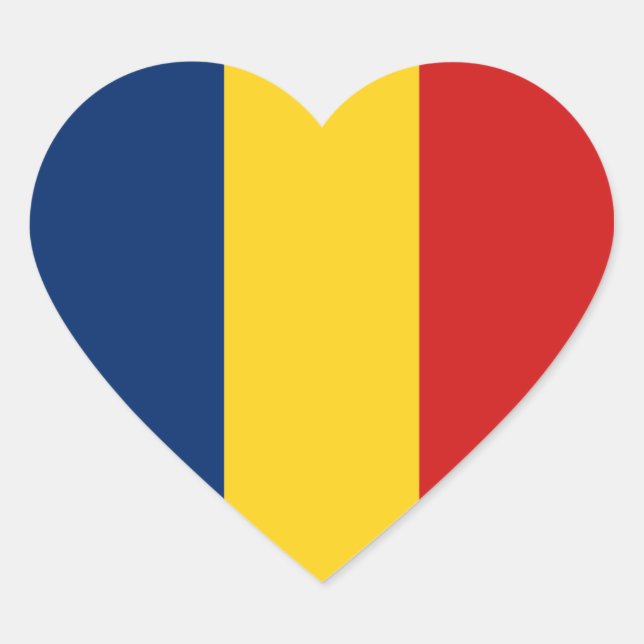 Pegatina de corazón con la bandera de Chad (Anverso)