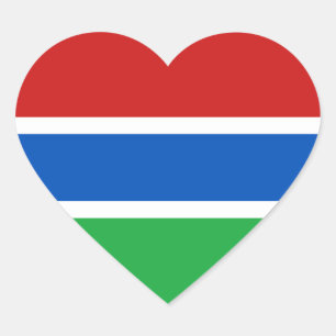 Pegatina de corazón con la bandera de Gambia
