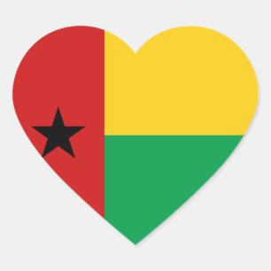 Pegatina de corazón con la bandera de Guinea-Bissa