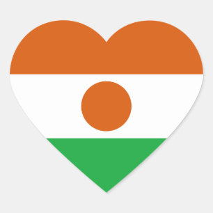 Pegatina de corazón con la bandera de Níger