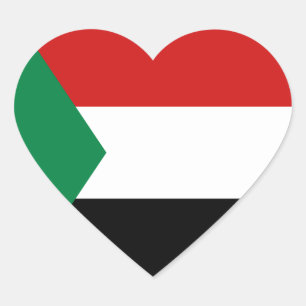 Pegatina de corazón con la bandera de Sudán