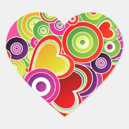 Pegatina de corazón corazones rosados Groovy