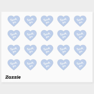Pegatina de corazón de agradecimiento azul cielo s