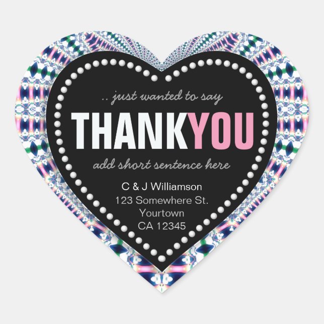 Pegatina de corazón de agradecimiento Magical Spar (Anverso)