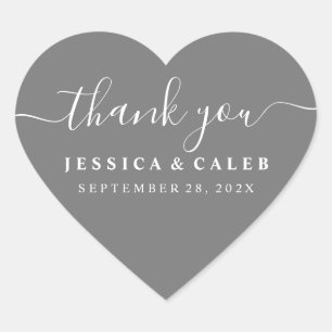 Pegatina de corazón de agradecimiento para parejas