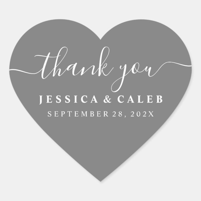 Pegatina de corazón de agradecimiento para parejas (Anverso)
