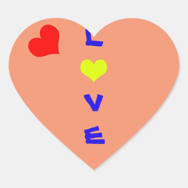 Pegatina de corazón de amor (Anverso)