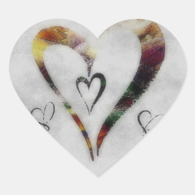 Pegatina de Corazón de Amor Abstracto (Anverso)
