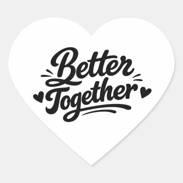 Pegatina de corazón de amor juntos para parejas |  (Anverso)