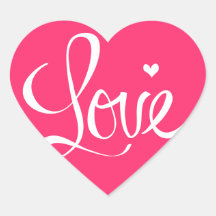Pegatina de corazón de amor rosa