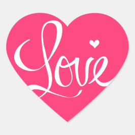 Pegatina de corazón de amor rosa