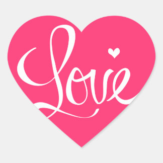Pegatina de corazón de amor rosa