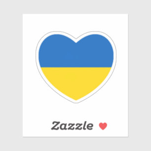 Pegatina de corazón de apoyo a Ucrania Azul Amaril