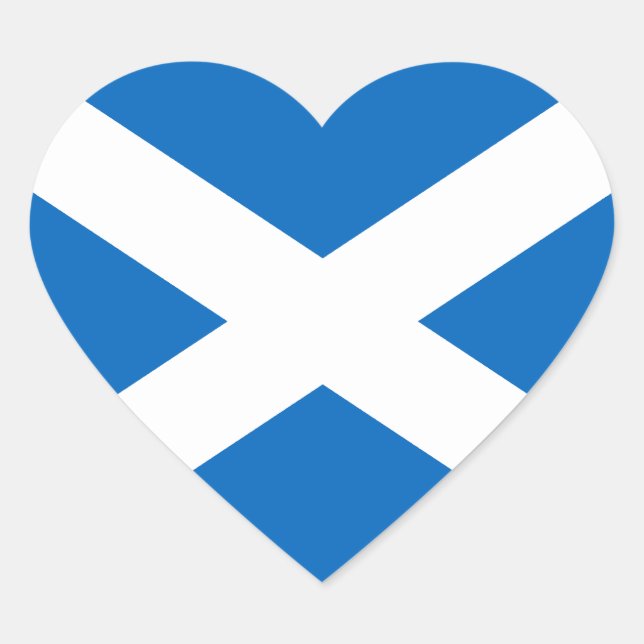 Pegatina de Corazón de Bandera de Escocia (Anverso)
