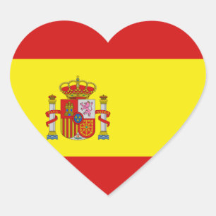 Pegatina de Corazón de Bandera de España