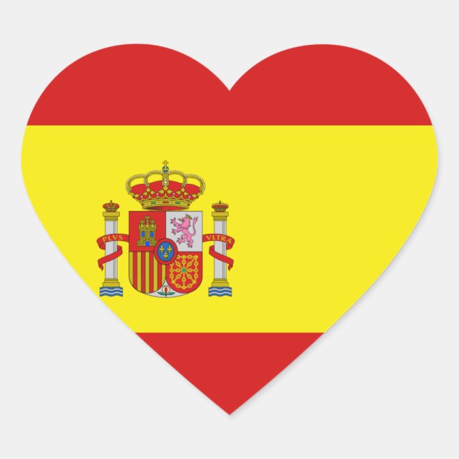 Pegatina de Corazón de Bandera de España (Anverso)