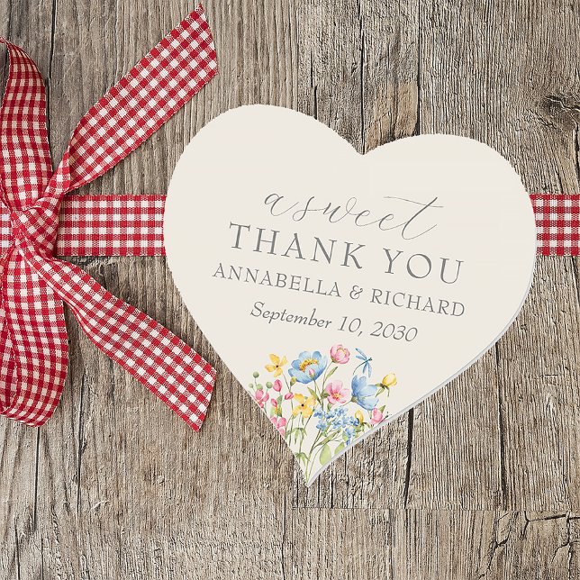 Pegatina de corazón de boda de flores silvestres r (Subido por el creador)