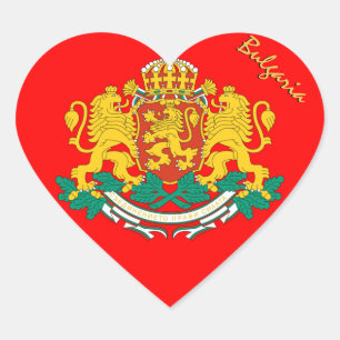 Pegatina de corazón de Bulgaria, bandera patriótic