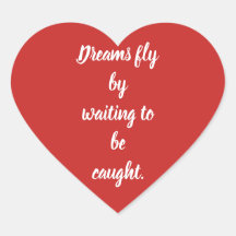 Pegatina de corazón de cita soñada