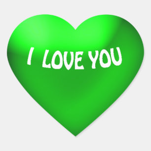 Pegatina de corazón de estilo globo verde