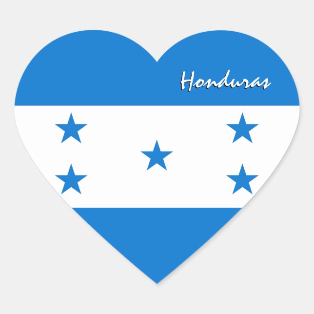 Pegatina de Corazón de Honduras, bandera Patriótic (Anverso)
