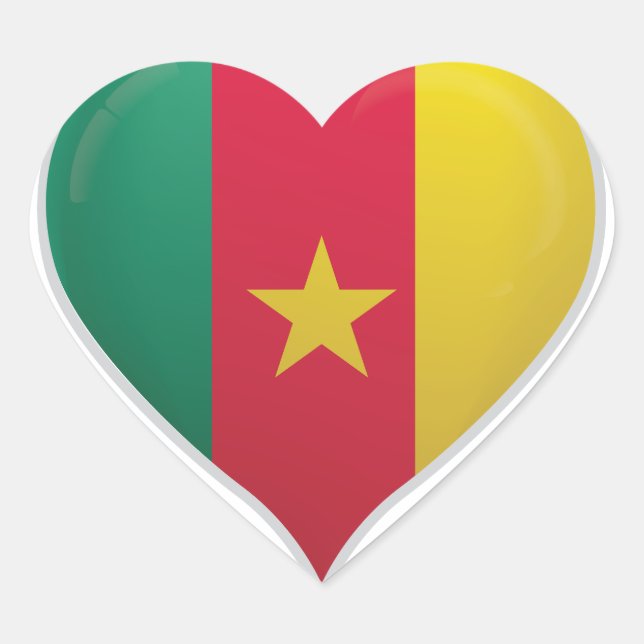 Pegatina de corazón de la bandera de amor de Camer (Anverso)
