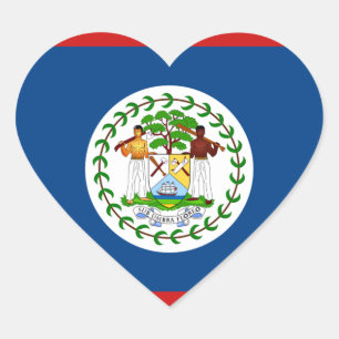 Pegatina de corazón de la bandera de Belice
