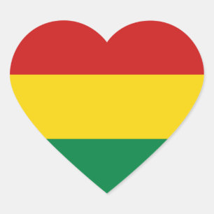 Pegatina de corazón de la bandera de Bolivia